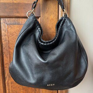 DKNY Winnie Hobo Bag - Black w/Goldtone Hardware